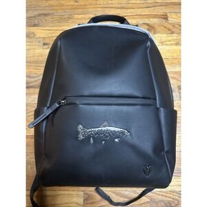 VESSEL Signature 2.0 Backpack 22L Daypack Black Laptop Trout Embroidery Full Zip